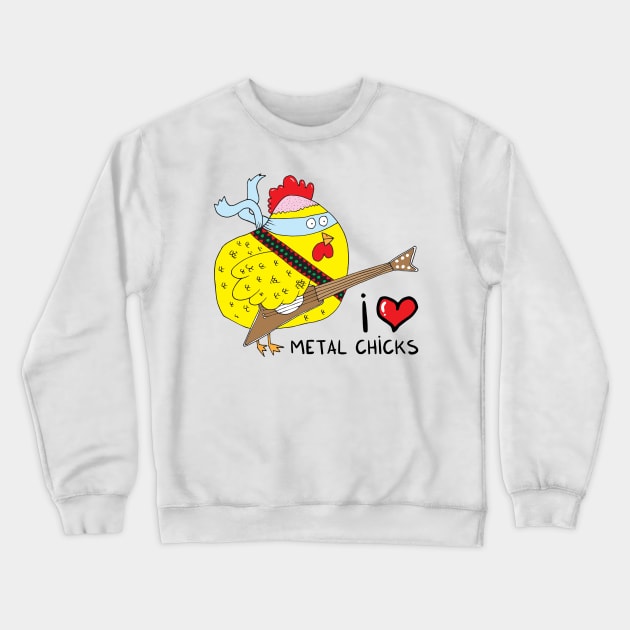 I love metal chicks Crewneck Sweatshirt by adrianserghie